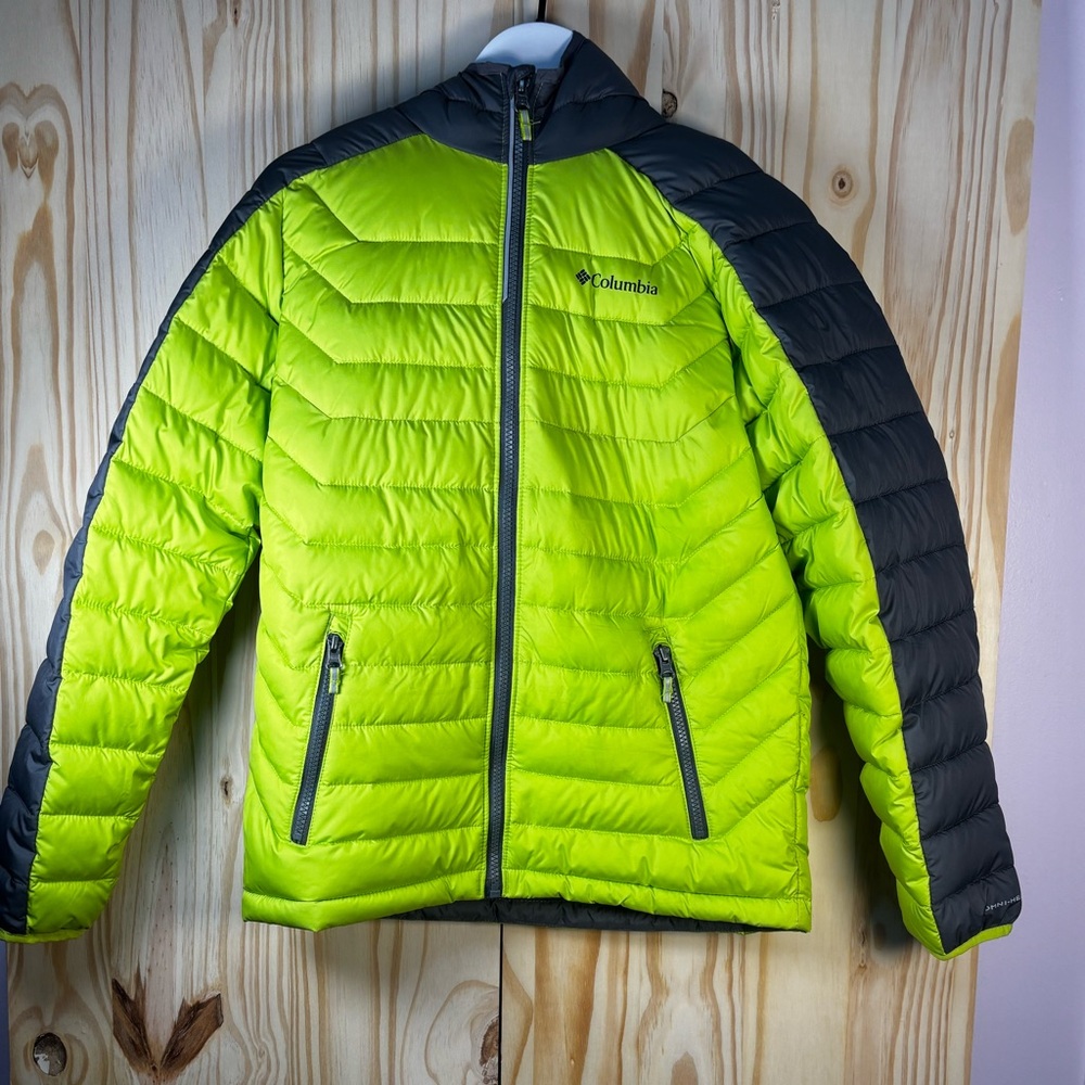 Columbia Lime Green and Black Kids Puffer Jacket